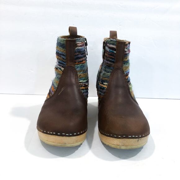 Scandic Edith Hippie Yarn Mid Heel Zipper Clog Boots - Picture 3 of 11